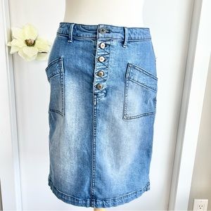 Anthropologie Pilcro & The Letterpress denim stretch pencil skirt size 6
